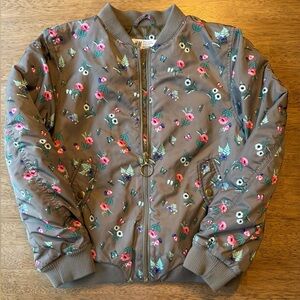 Girls H&M size 9-10 Green bomber style jacket